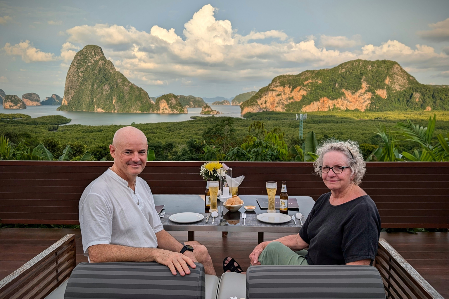 Leslie Proud and wife Chris in Thailand.
